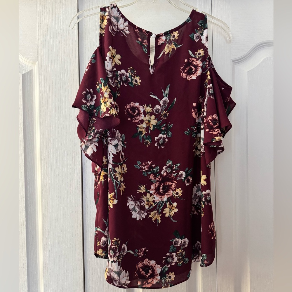 IZ Byer Off The Shoulder Floral Top - Picture 4 of 4